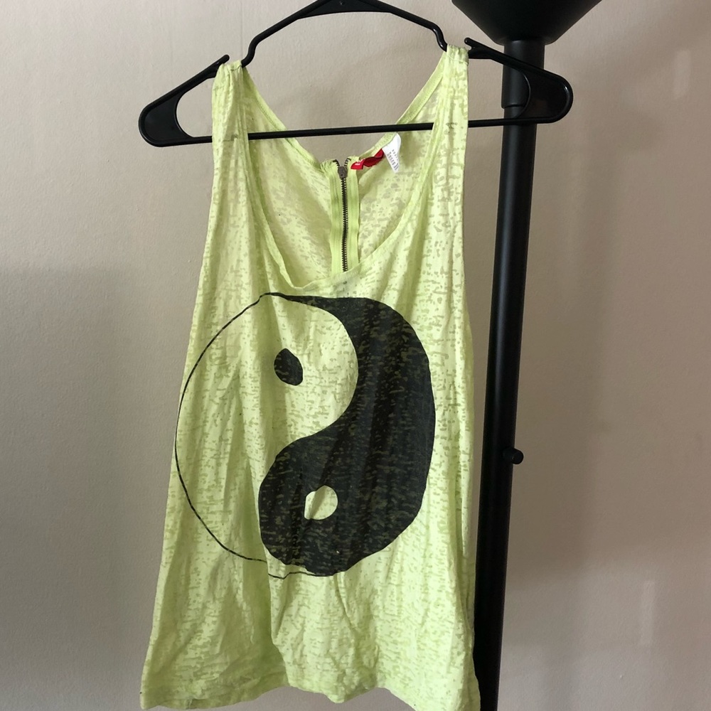 Lime green tank top yin yang